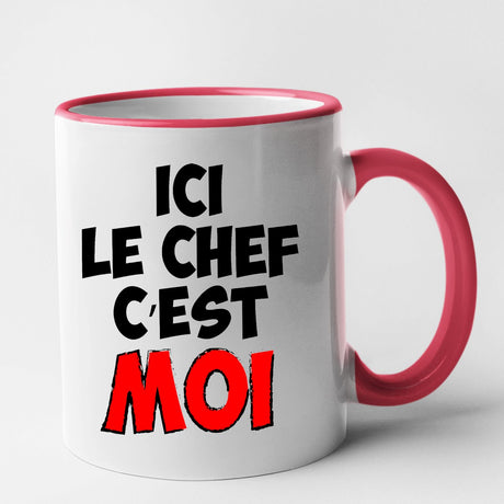 Mug Ici le chef c'est moi Rouge