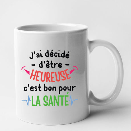 Mug J'ai décidé d'être heureuse Blanc