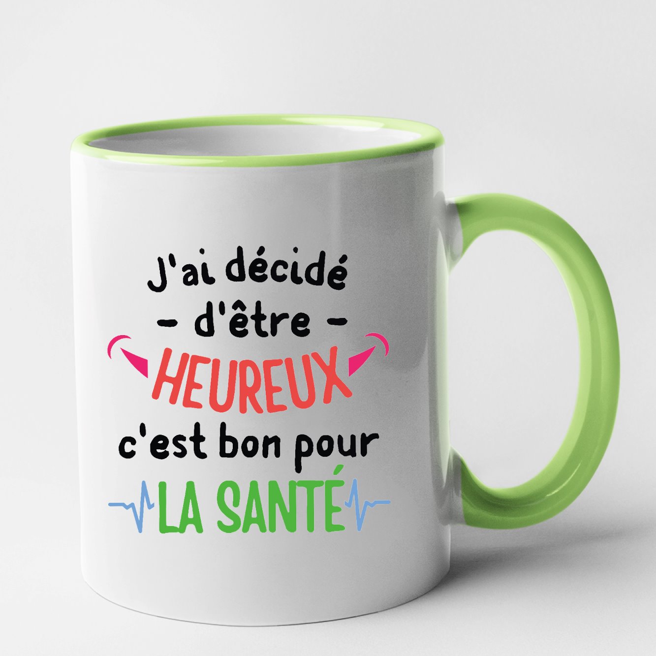 Mug J'ai décidé d'être heureux Vert