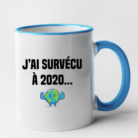 Mug J'ai survécu à 2020 Bleu