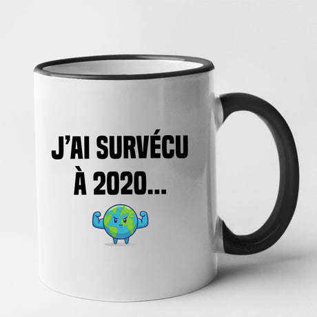 Mug J'ai survécu à 2020 Noir