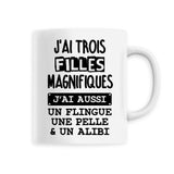 Mug J'ai trois filles magnifiques Blanc