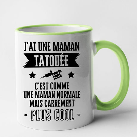 Mug J'ai une maman tatouée Vert