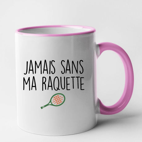 Mug Jamais sans ma raquette Rose