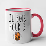 Mug Je bois pour 3 Rouge