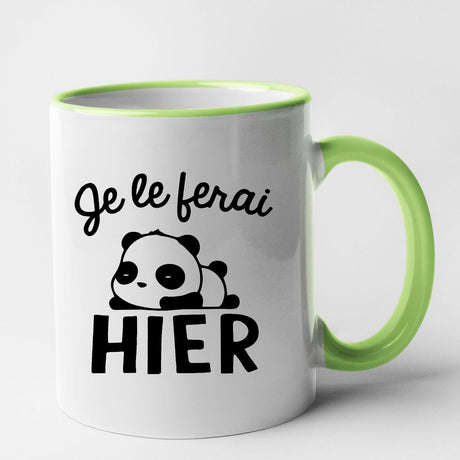 Mug Je le ferai hier Vert