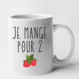 Mug Je mange pour 2 Blanc