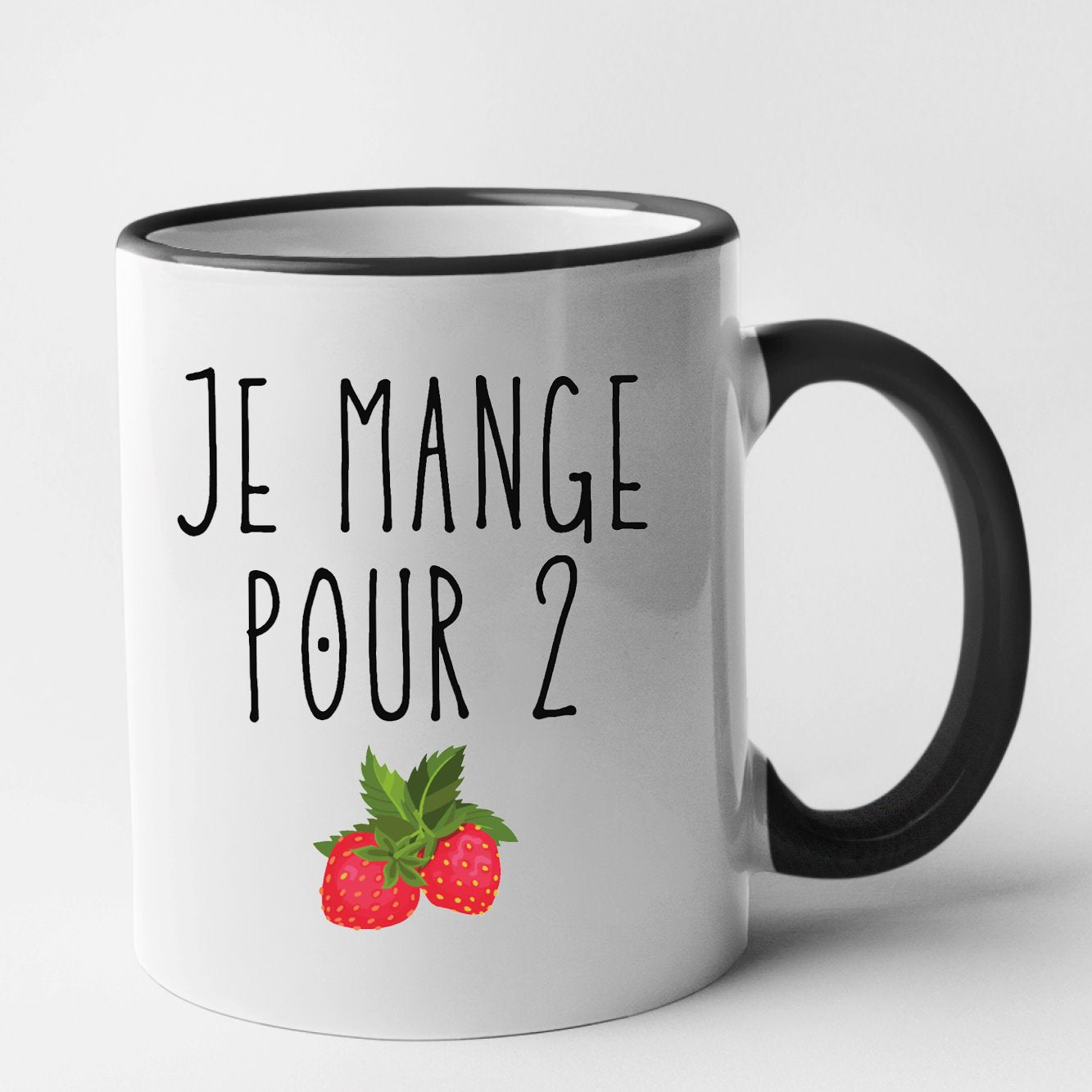 Mug Je mange pour 2 Noir