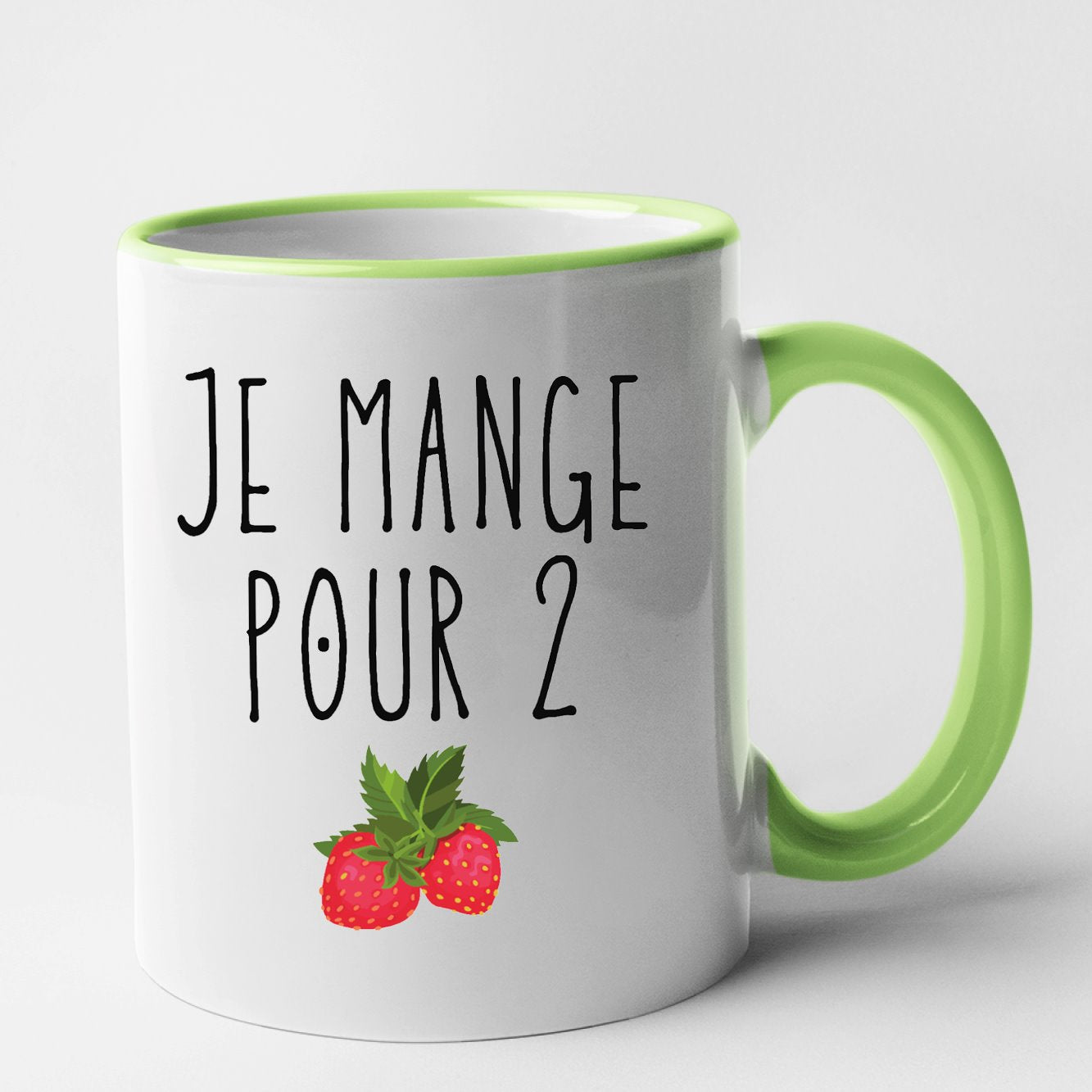 Mug Je mange pour 2 Vert