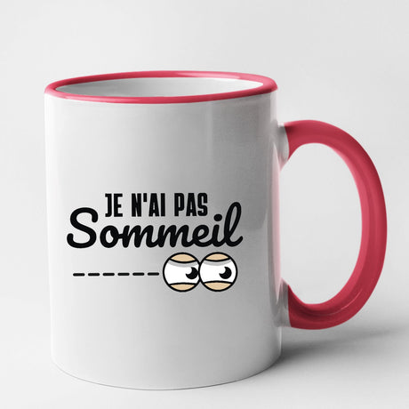 Mug Je n'ai pas sommeil Rouge