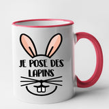 Mug Je pose des lapins Rouge