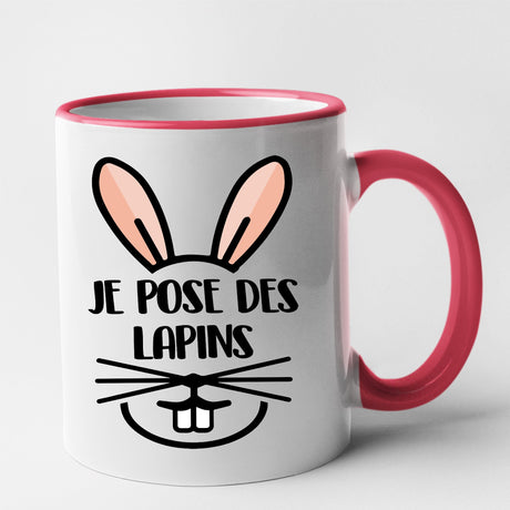 Mug Je pose des lapins Rouge