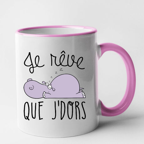 Mug Je rêve que je dors Rose