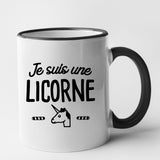 Mug Je suis une licorne Noir