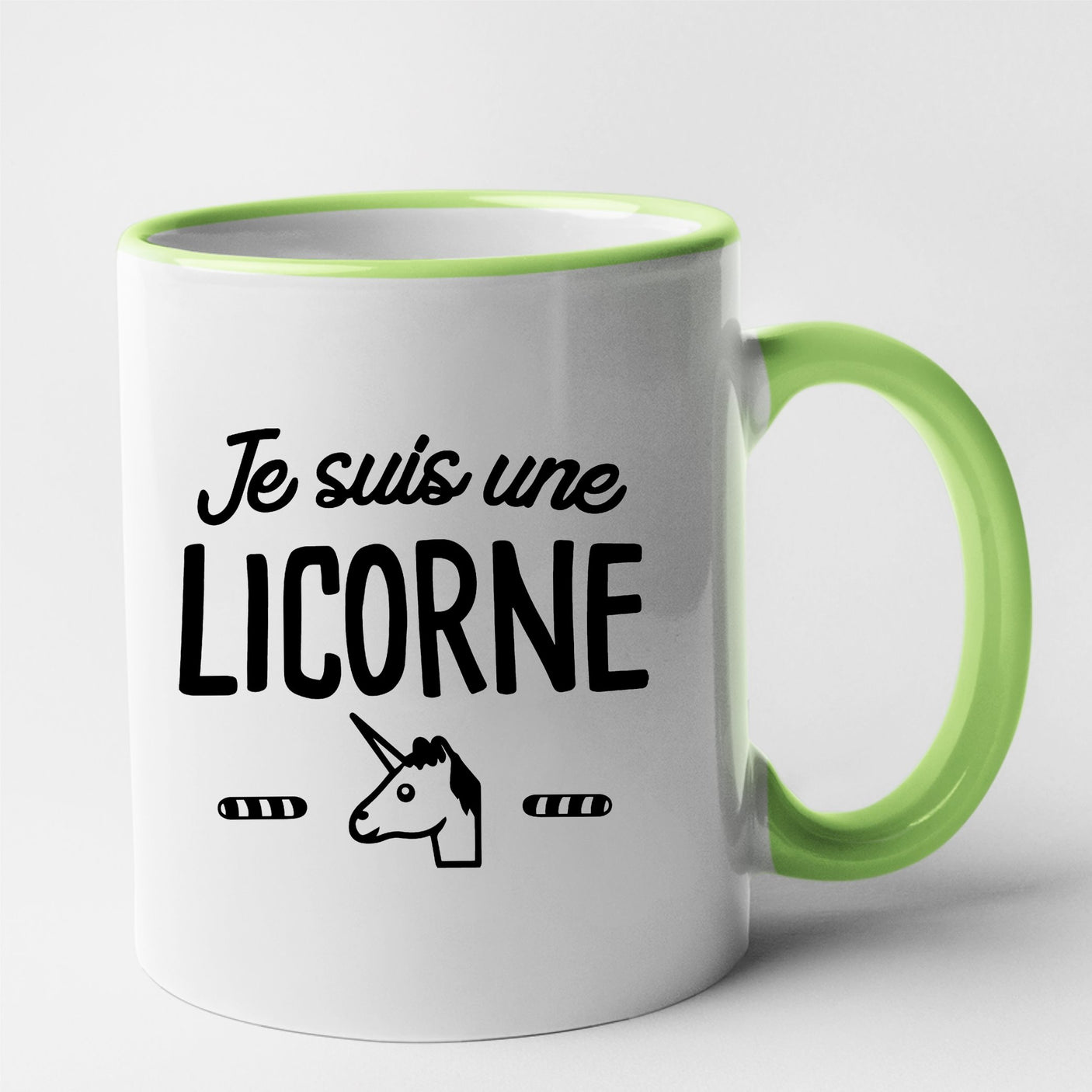 Mug Je suis une licorne Vert