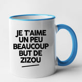 Mug Je t'aime un peu beaucoup but de Zizou Bleu