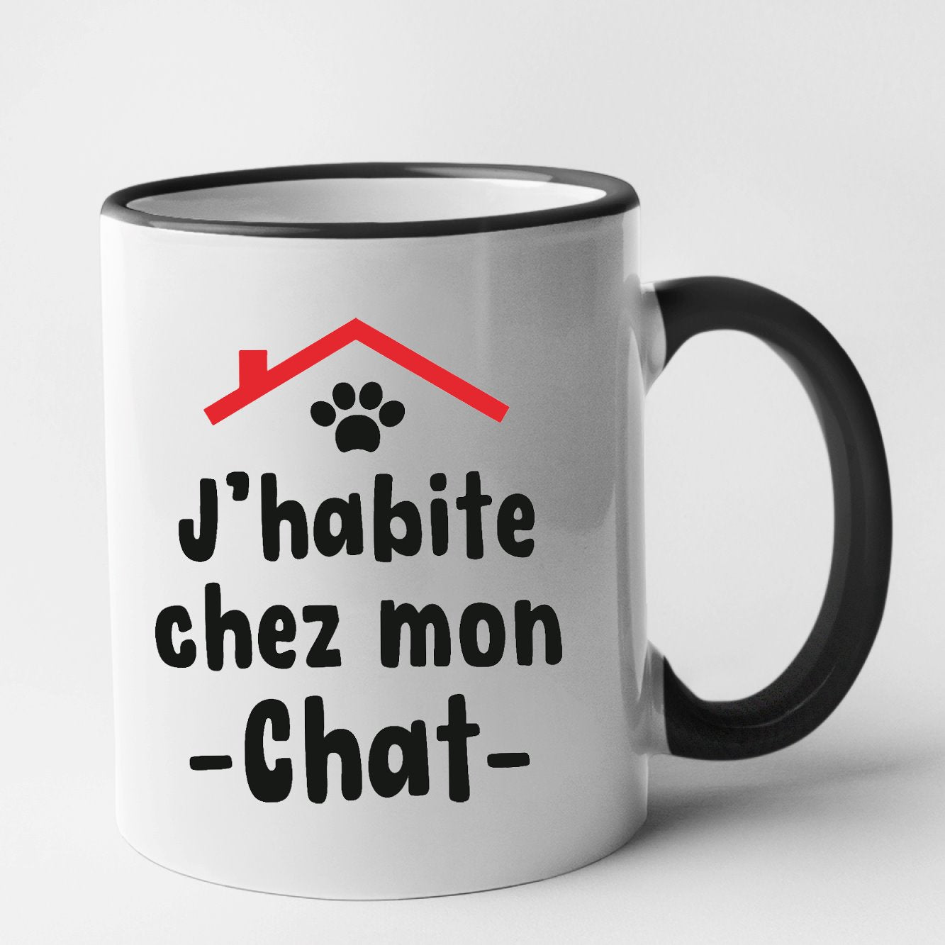 Mug J'habite chez mon chat Noir