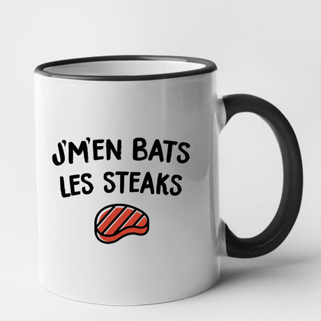 Mug J'm'en bats les steaks Noir