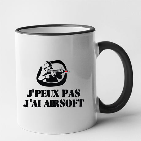 Mug J'peux pas j'ai airsoft Noir