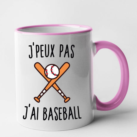 Mug J'peux pas j'ai baseball Rose