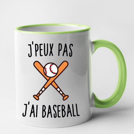 Mug J'peux pas j'ai baseball Vert