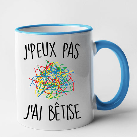 Mug J'peux pas j'ai bêtise Bleu