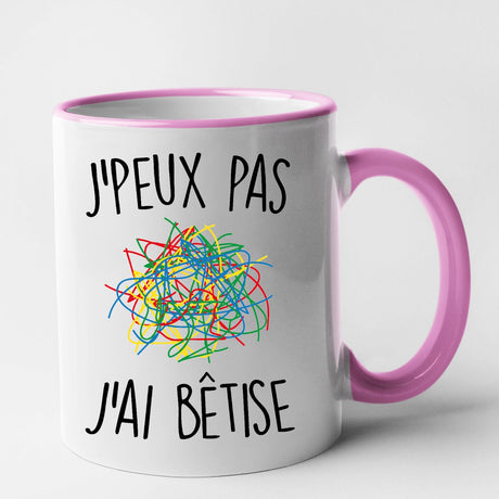 Mug J'peux pas j'ai bêtise Rose