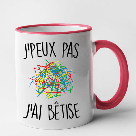 Mug J'peux pas j'ai bêtise Rouge