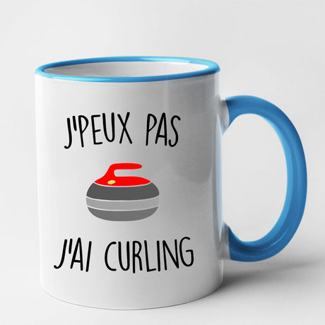 Mug J'peux pas j'ai curling Bleu