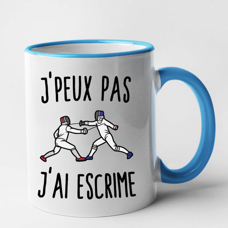 Mug J'peux pas j'ai escrime Bleu