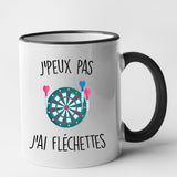 Mug J'peux pas j'ai fléchettes Noir