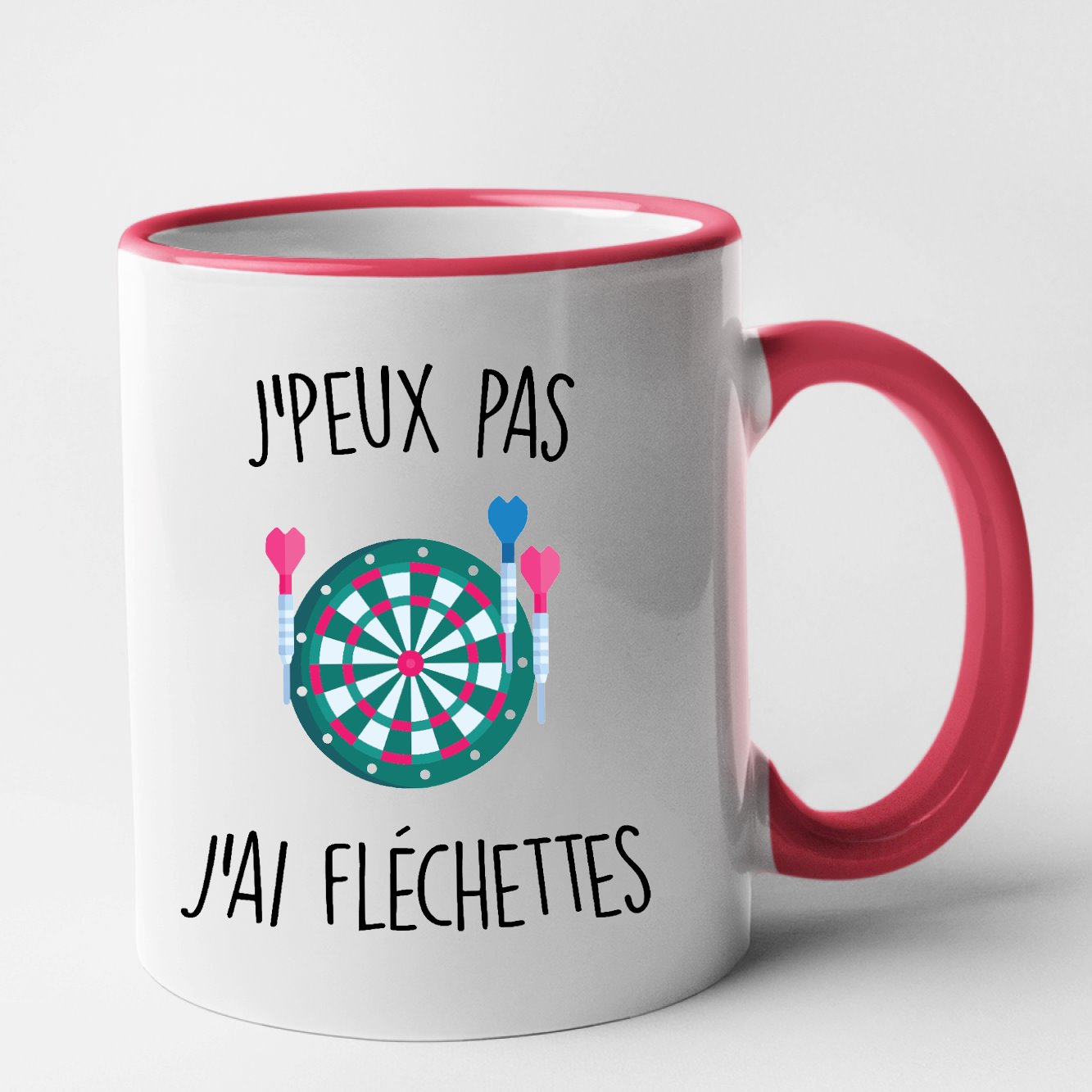 Mug J'peux pas j'ai fléchettes Rouge