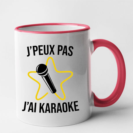 Mug J'peux pas j'ai karaoke Rouge