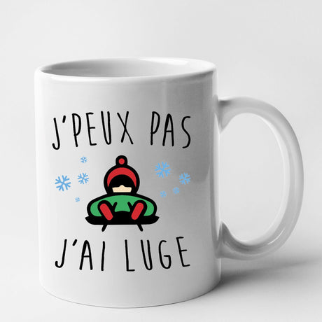 Mug J'peux pas j'ai luge Blanc