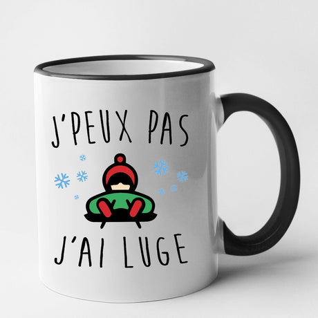 Mug J'peux pas j'ai luge Noir