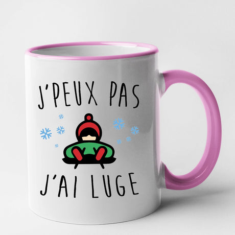 Mug J'peux pas j'ai luge Rose