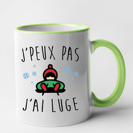 Mug J'peux pas j'ai luge Vert