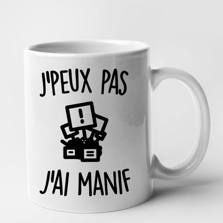 Mug J'peux pas j'ai manif Blanc