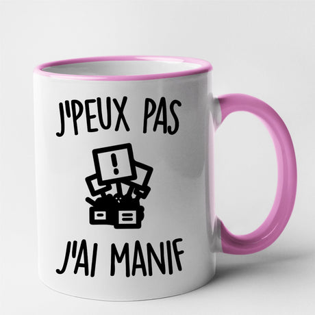 Mug J'peux pas j'ai manif Rose