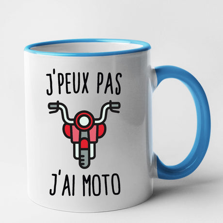 Mug J'peux pas j'ai moto Bleu