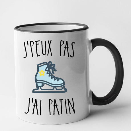 Mug J'peux pas j'ai patin Noir