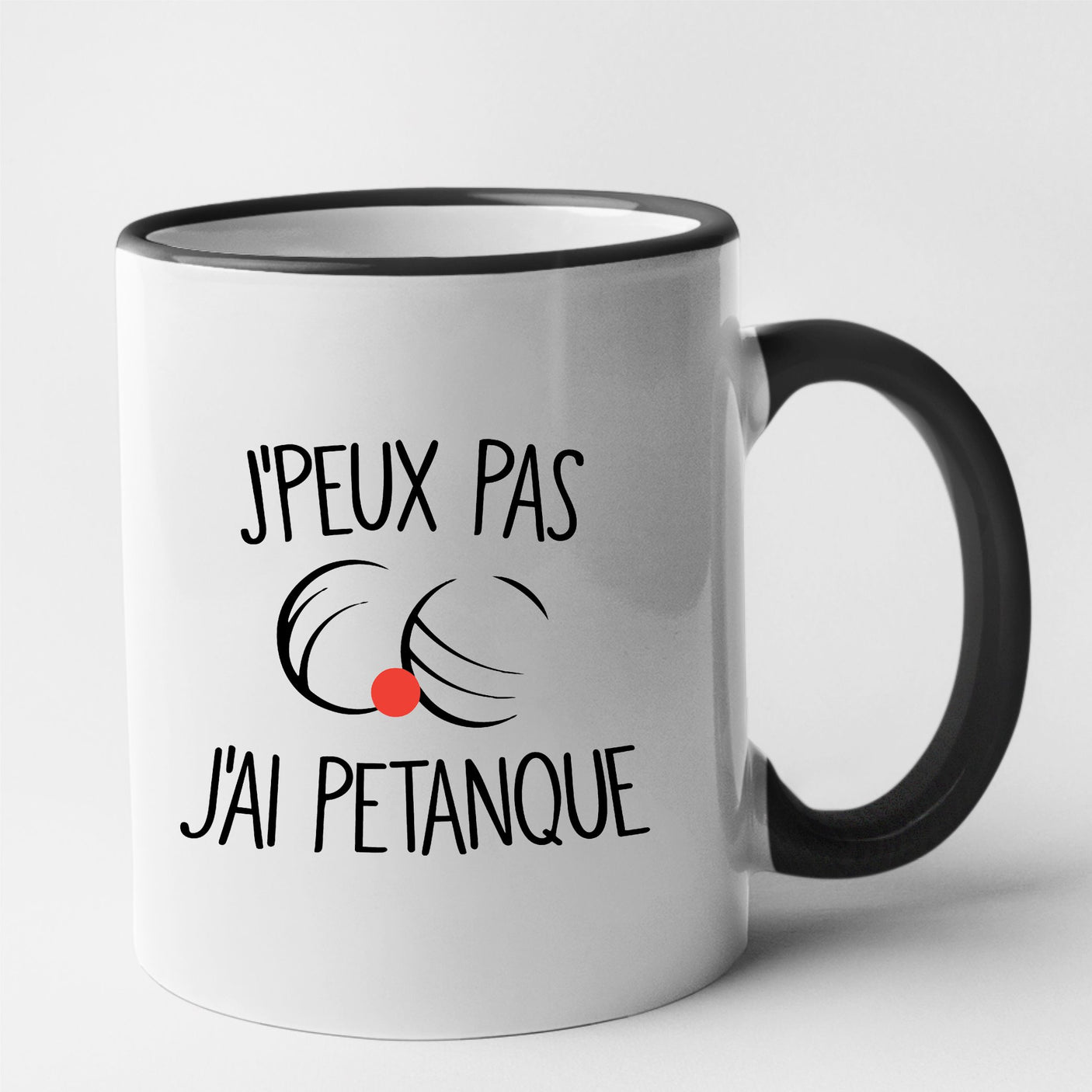 Mug J'peux pas j'ai pétanque Noir