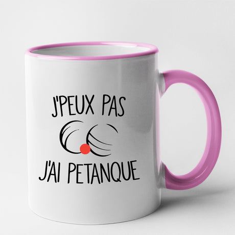 Mug J'peux pas j'ai pétanque Rose