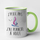 Mug J'peux pas j'ai planche à voile Vert