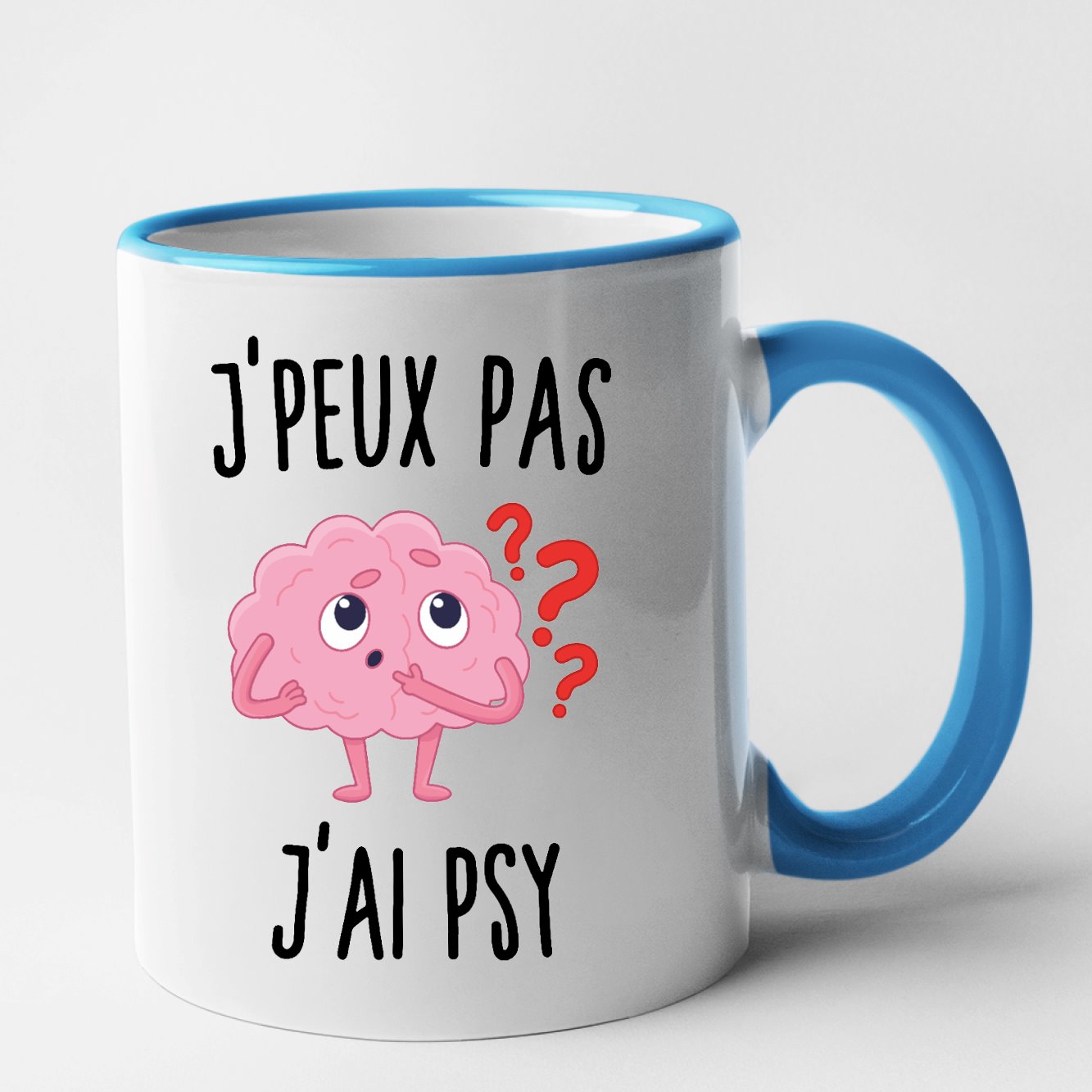 Mug J'peux pas j'ai psy Bleu