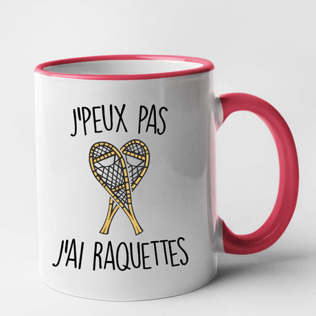 Mug J'peux pas j'ai raquettes Rouge