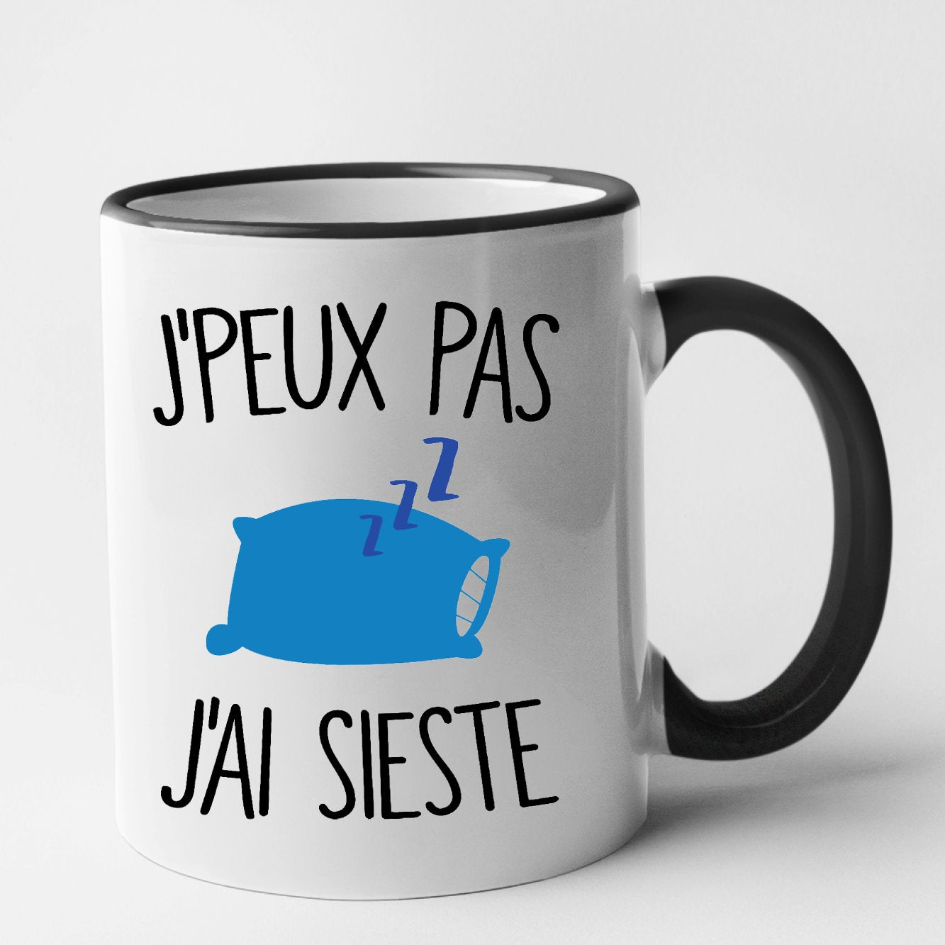 Mug J'peux pas j'ai sieste Noir