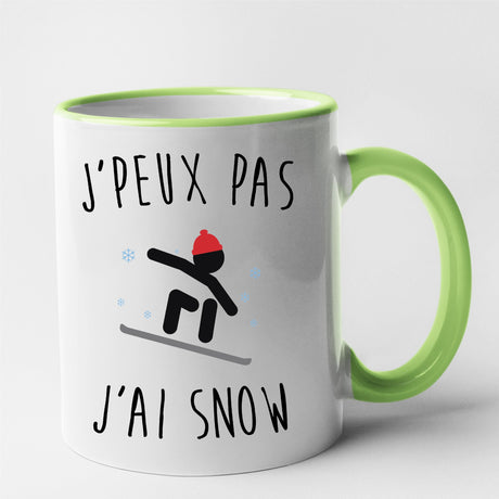 Mug J'peux pas j'ai snow Vert