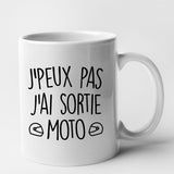 Mug J'peux pas j'ai sortie moto Blanc