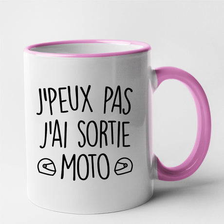 Mug J'peux pas j'ai sortie moto Rose